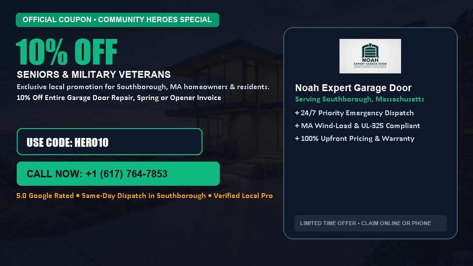 10% OFF Senior, Military & First Responder Discount in Southborough, MA - Noah Expert Garage Door